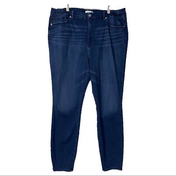 Good American Jeans Good Legs High Rise Dark Wash Slimming Size 22 Plus - Picture 2 of 10